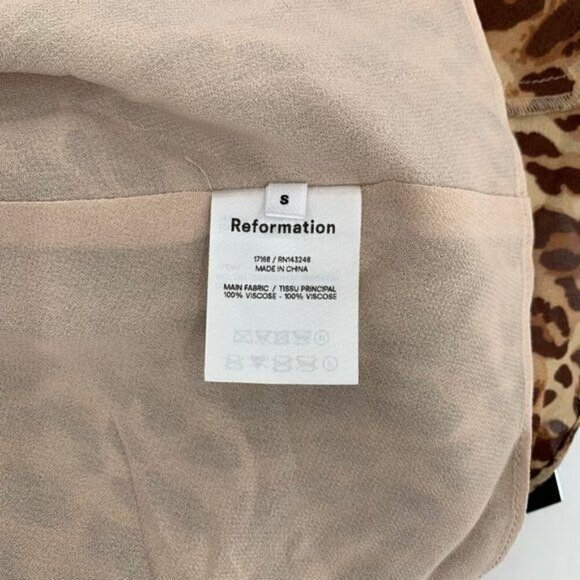 Reformation Alessandra wrap dress cat leopard print georgette midi new S Small - Picture 6 of 6